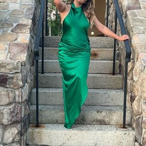 Amanda Uprichard green silky dress